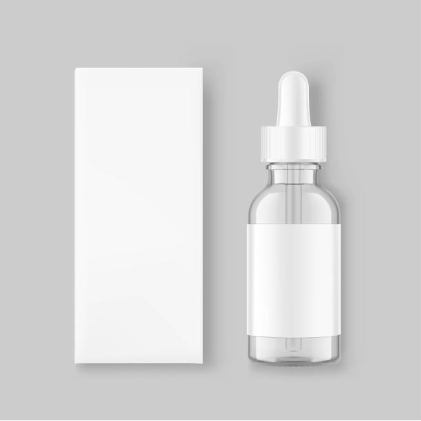 滴管瓶模型。矢量插图。前视图。图片下载