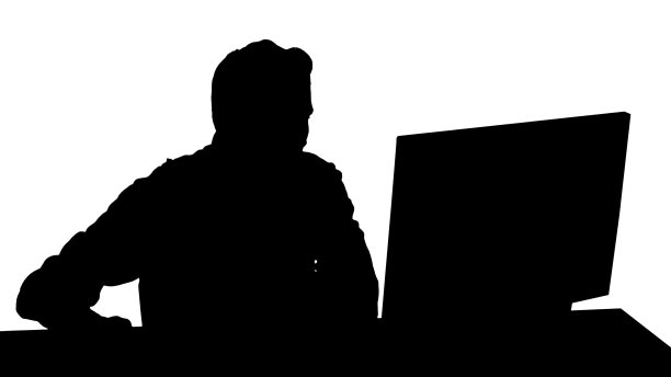 剪影青年玩家观看流游戏图片下载