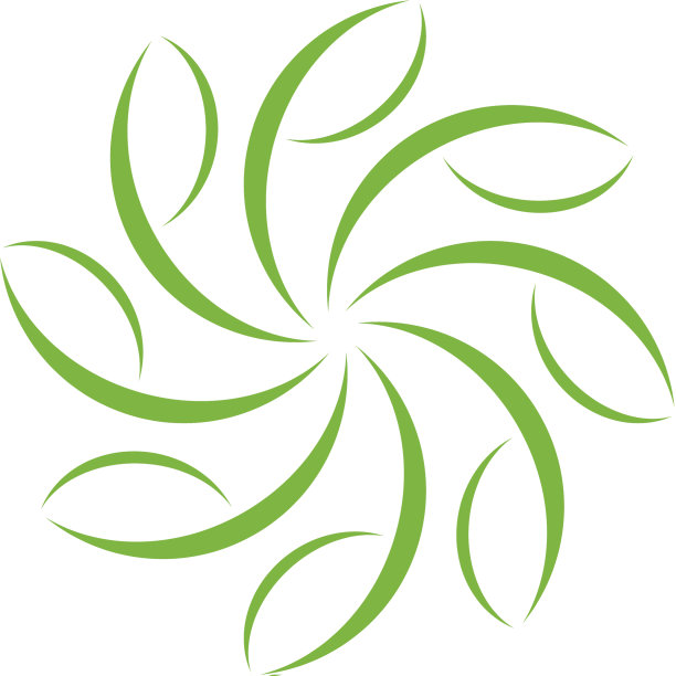 绿色观赏花标志模板设计图片下载