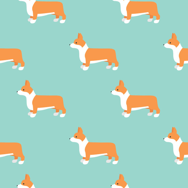 可爱无缝图案与可爱卡通狗图片下载