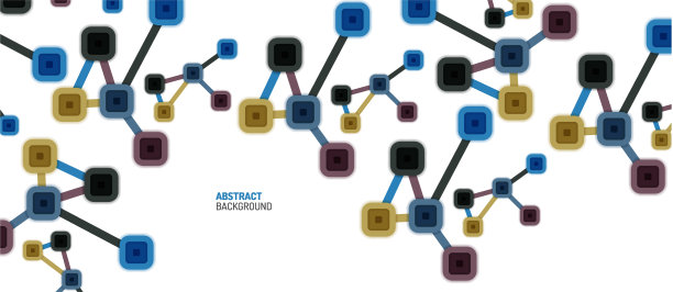 抽象的正方形网点连接方式图片下载