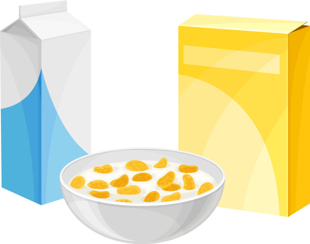 一碗饱的早餐玉米片和牛奶图片下载