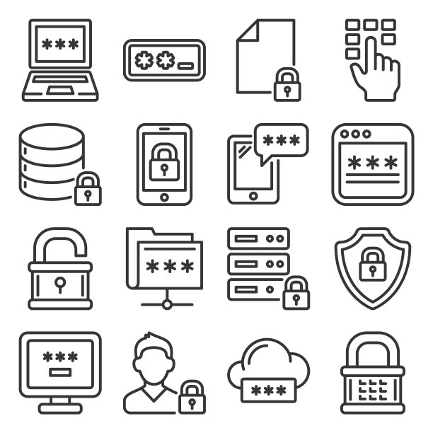 密码与信息技术安全图标图片下载