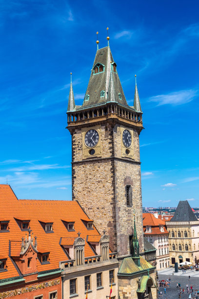 布拉格全景鸟瞰图图片下载