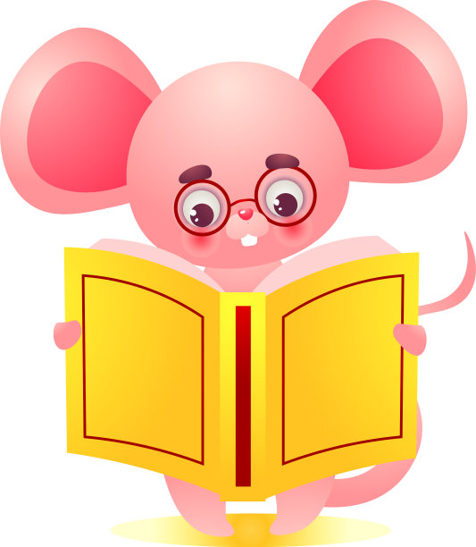 可爱的粉色拟人化老鼠角色坐着图片下载