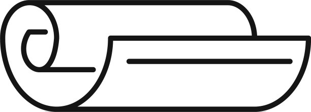 健身瑜伽床垫图标轮廓风格图片下载