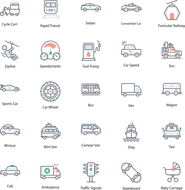 运输代理及汽车维修扁平包装图片下载