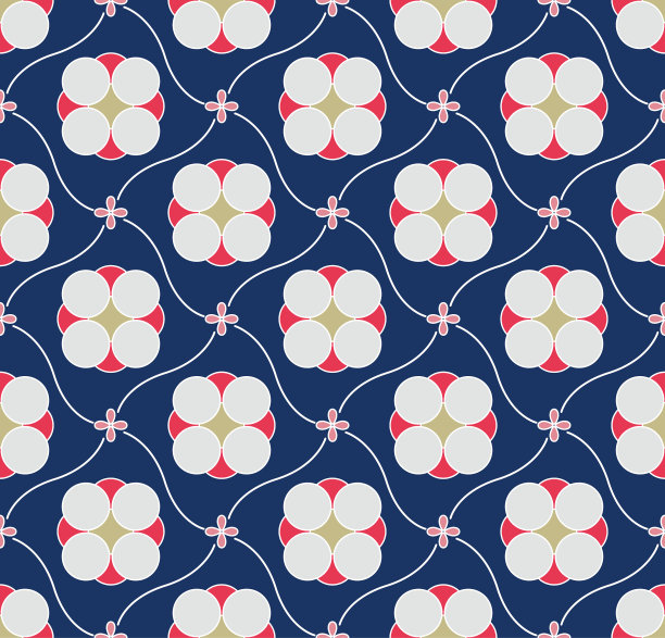 日本曲线花钻石矢量无缝模式图片下载