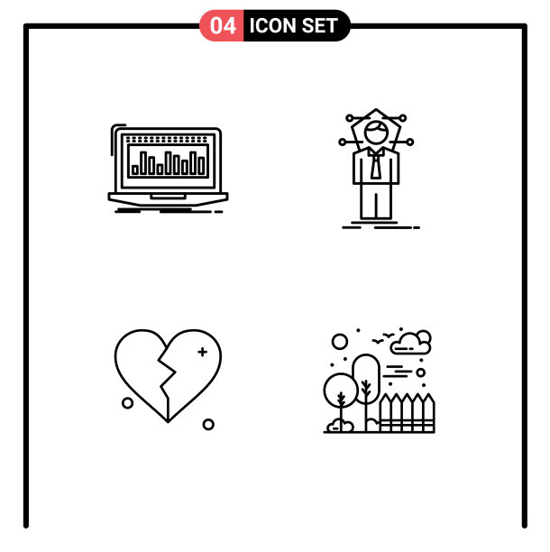 股票图标包4线标志和符号图片下载