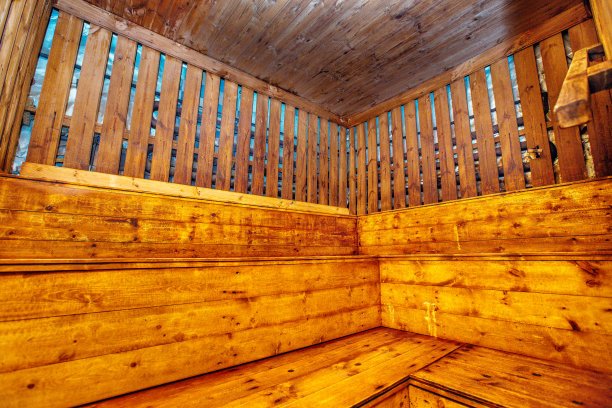 木制的家暖暖的桑拿浴室图片下载