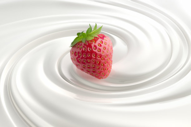 草莓白奶油图片下载