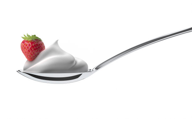 草莓白奶油图片下载