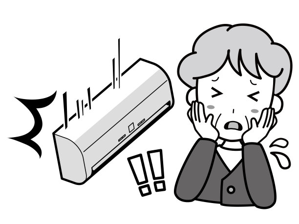 当空调掉下来时，一位老妇人感到惊讶图片下载