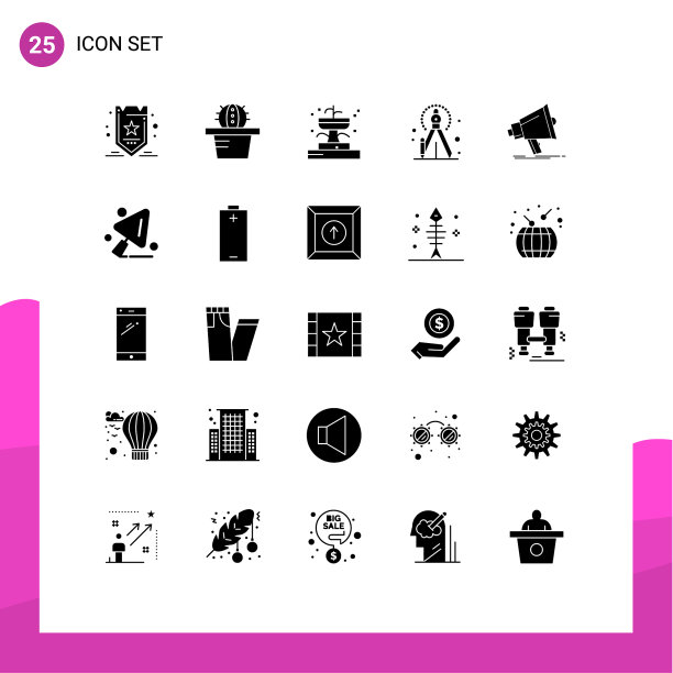 25固体字形概念的网站移动和图片下载