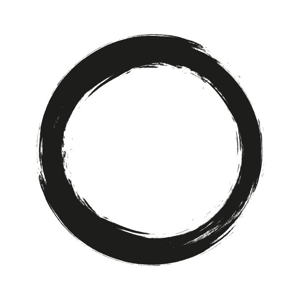 矢量画笔在白色背景上画圆圈。水墨手画油漆刷圈。标志，标签设计元素矢量插图。黑色抽象垃圾圈。框架。图片下载