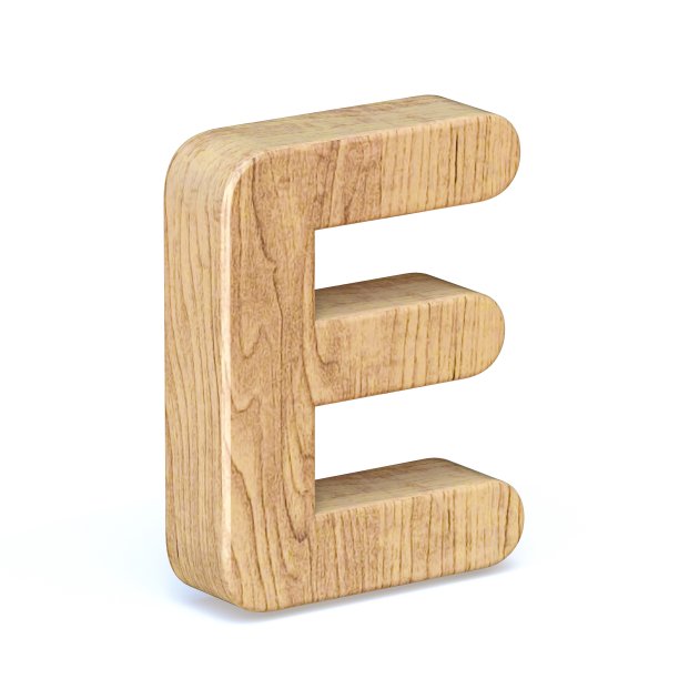 圆形木制字体字母E 3D图片下载