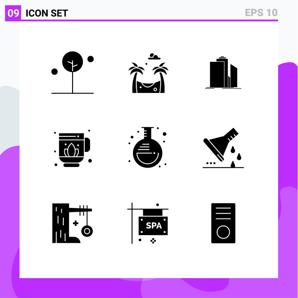 为瓶莲花设置9个实体符号图片下载