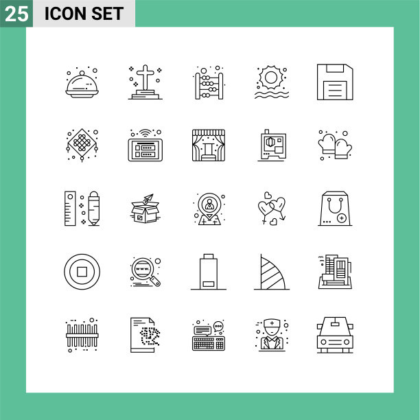 25个创意图标的现代符号和符号图片下载