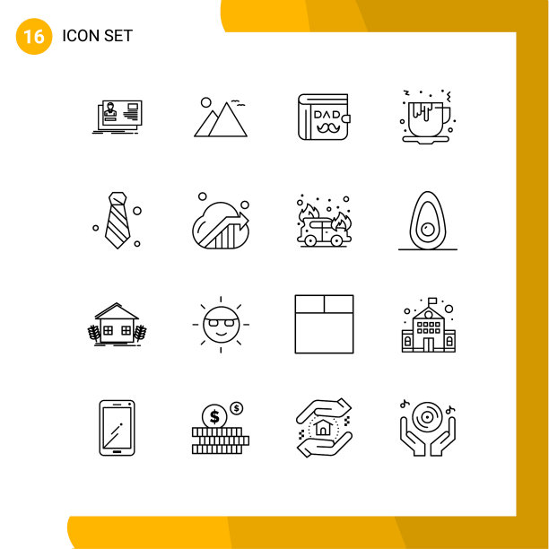 第16组勾勒出食物的标志和符号图片下载