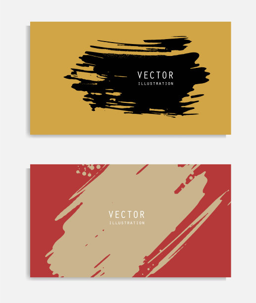 抽象的墨水刷条幅设置与垃圾的效果图片下载