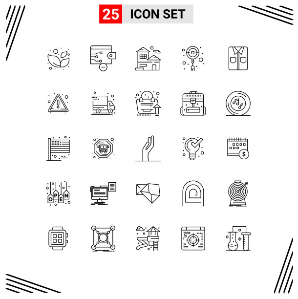 包25现代线条符号和符号的网页图片下载
