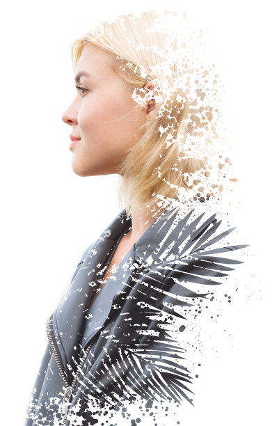 肖像结合数字插图图片下载