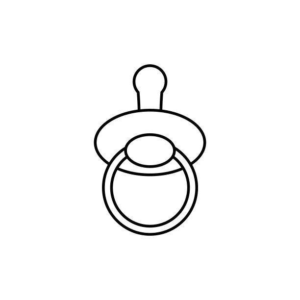 婴儿奶嘴图标设计模板隔离图片下载