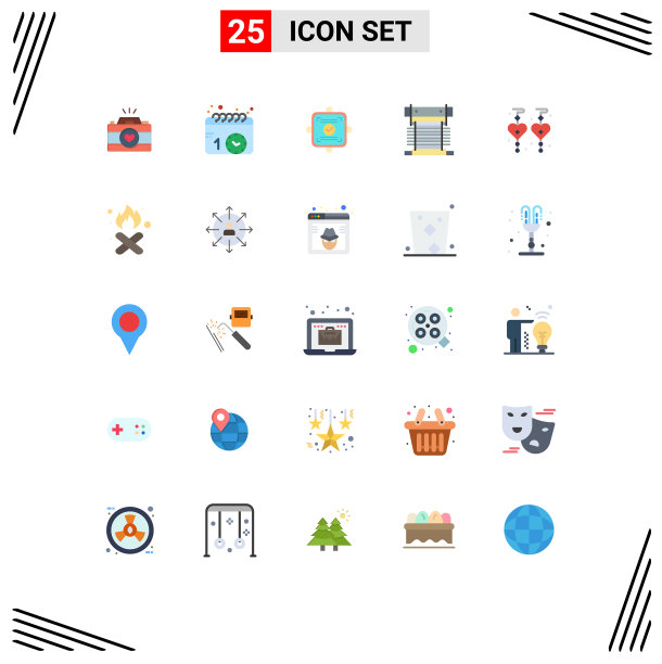 适用于网络和移动的25种通用平面颜色图片下载