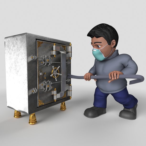 3D卡通休闲人物在面具图片下载