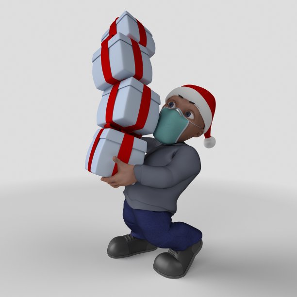 3D卡通休闲人物在面具图片下载