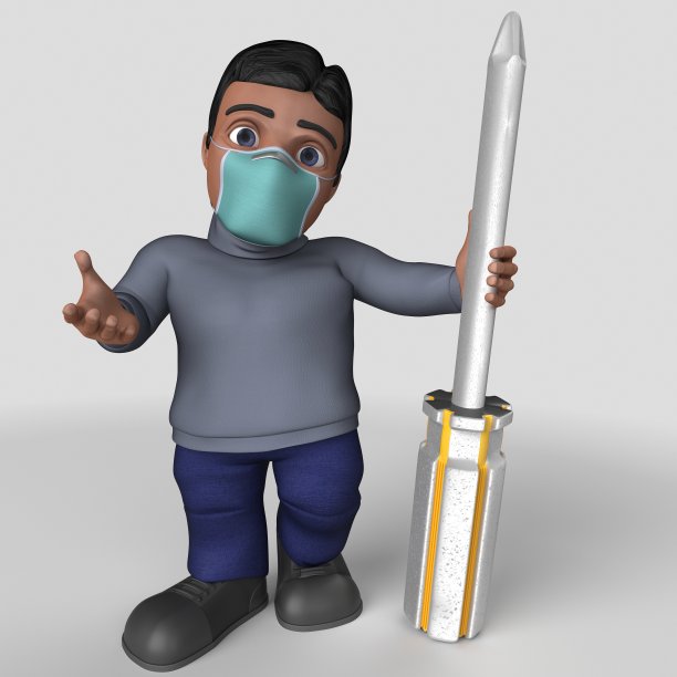 3D卡通休闲人物在面具图片下载