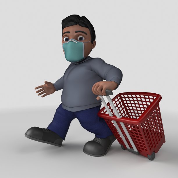 3D卡通休闲人物在面具图片下载