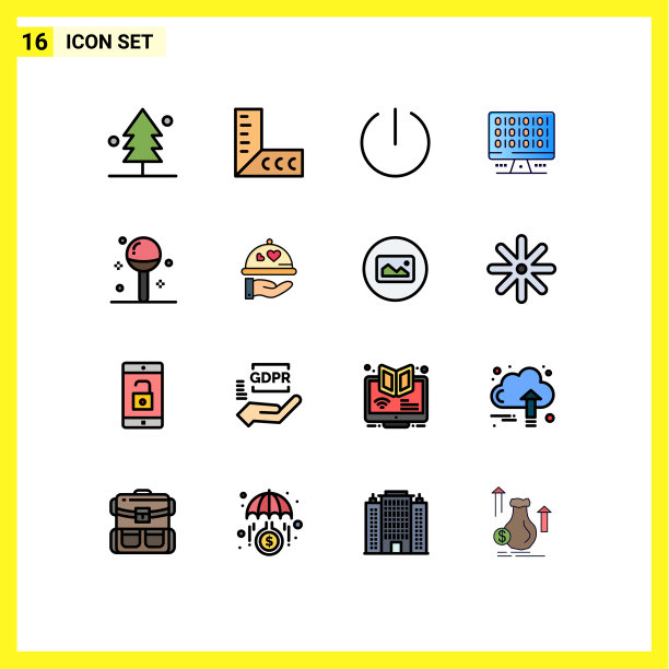 16平面颜色填充线概念的网站图片下载