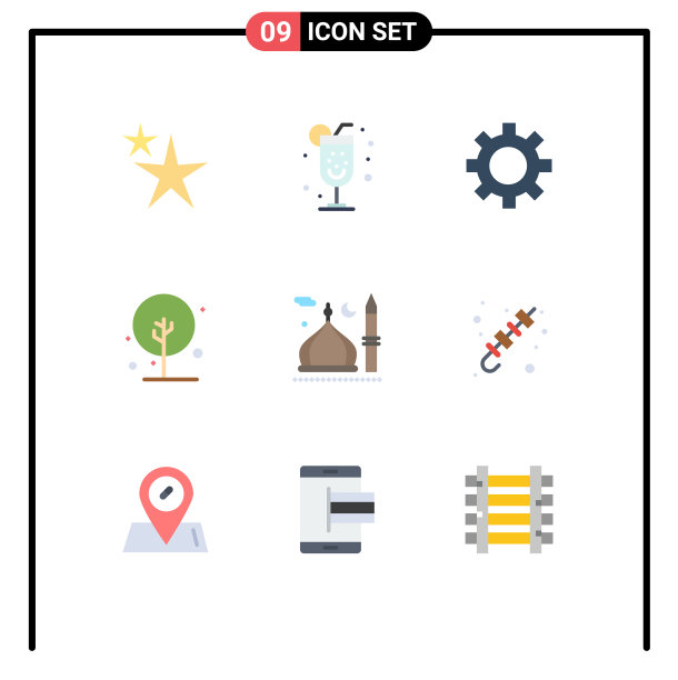 包9个有创意的单色伊斯兰新月图片下载