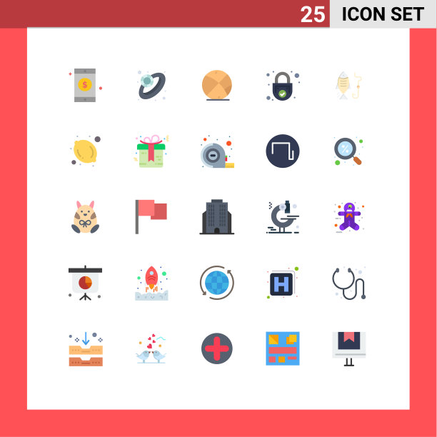 25个创意图标的现代符号和符号图片下载