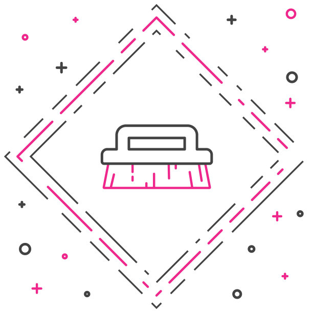 线条刷用于清洗图标隔离在白色背景。色彩斑斓的轮廓的概念。向量图片下载