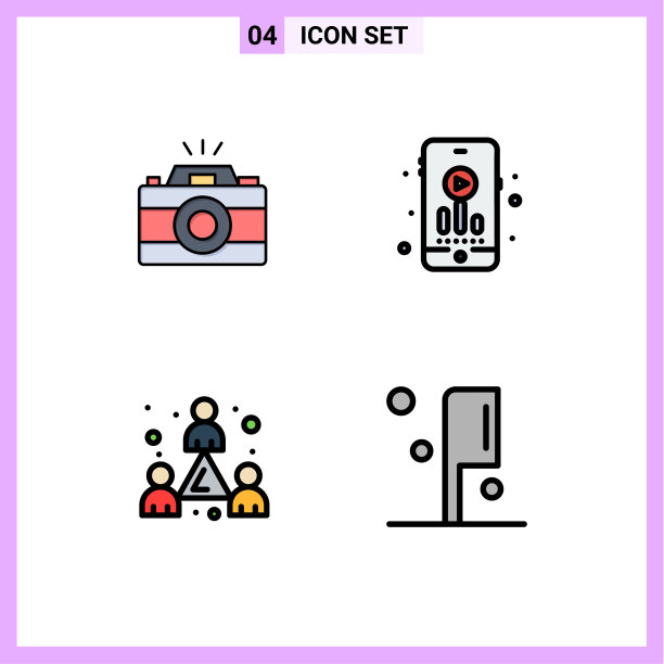 可编辑线包4简单填充线平图片下载