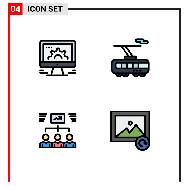 股票图标包4线标志和符号图片下载