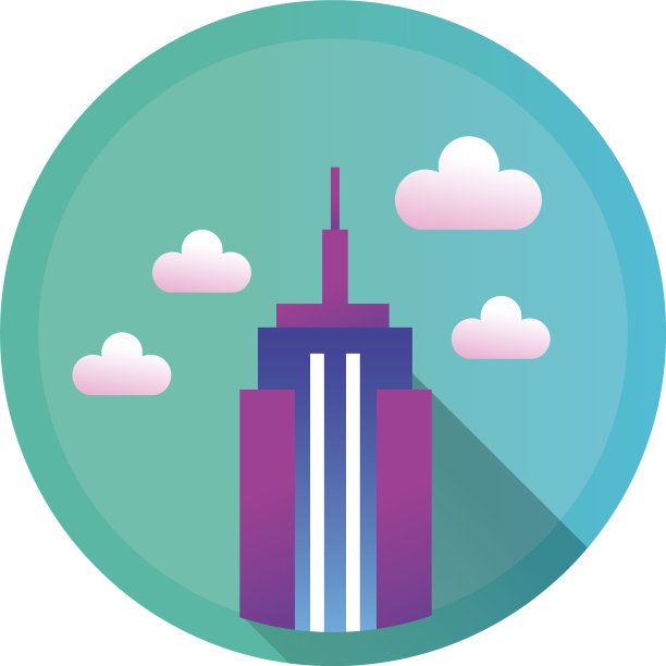 摩天大楼详细的风格图标图片下载