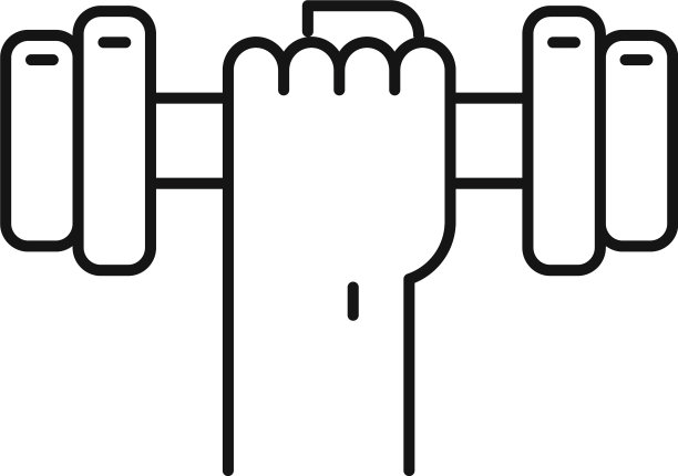 手持哑铃图标轮廓风格图片下载