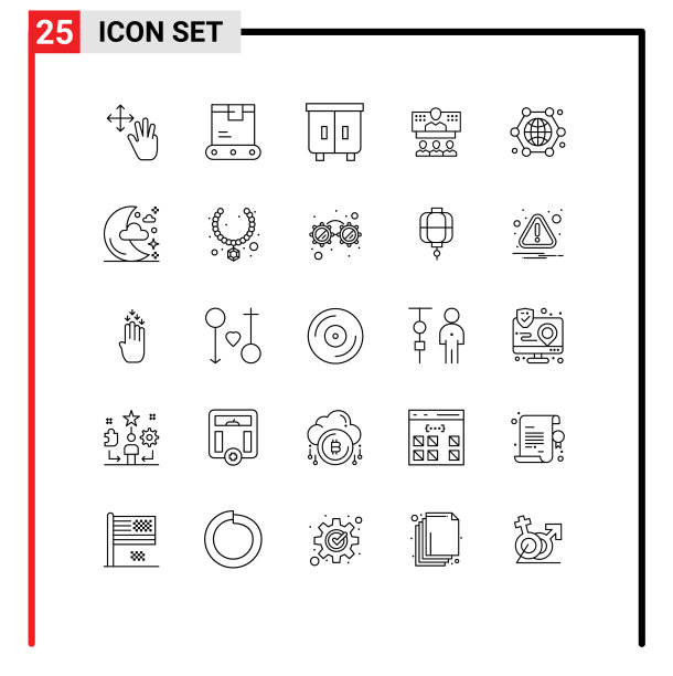 移动界面线设25个象形图图片下载
