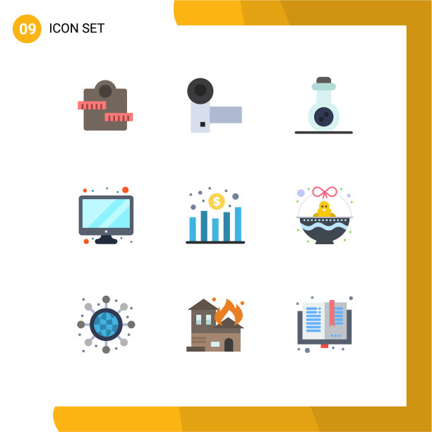 包装9创意平面颜色利润图图片下载