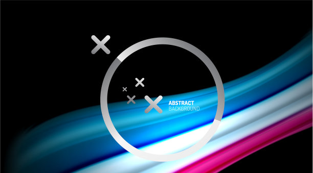 漩涡曲线模糊了彩色全息线图片下载