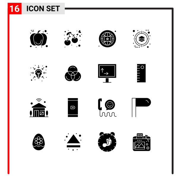 16个创意图标的现代标志和符号图片下载