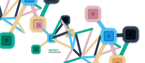 抽象的正方形网点连接方式图片下载