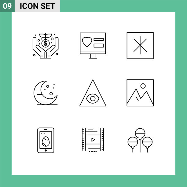 9 .创意图标的现代标志和符号图片下载