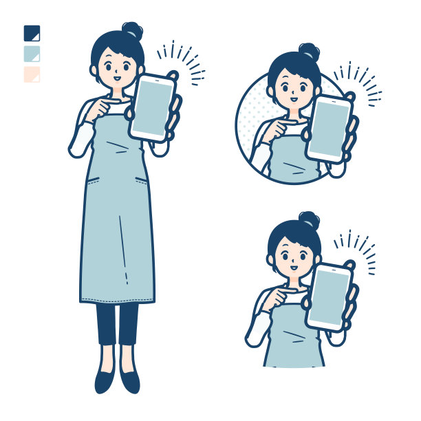 简单的围裙woman_smartphone-show-screen图片下载