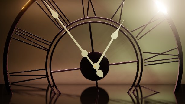 3d渲染插图的时钟显示了时间的价值。用于文字，横幅，卡片和广告目的图片下载