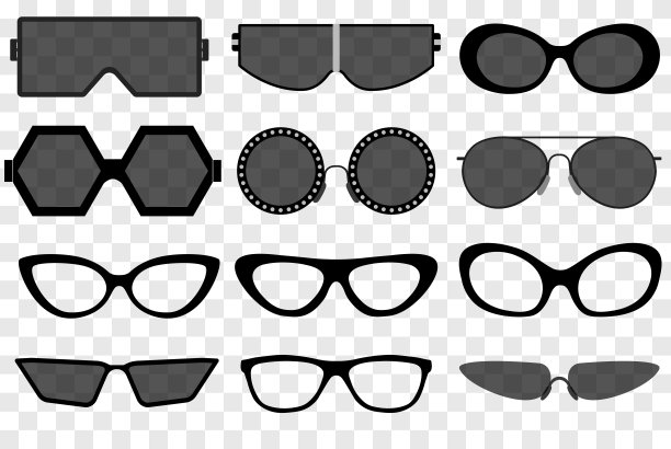 太阳镜套装，夏日太阳镜，防晒太阳镜。向量图片下载