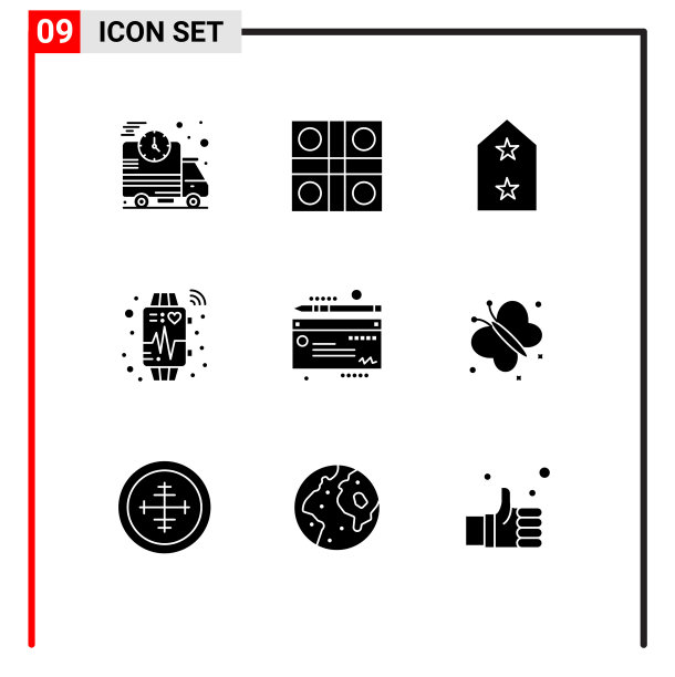 第九组现代实心象形文字为钱图片下载